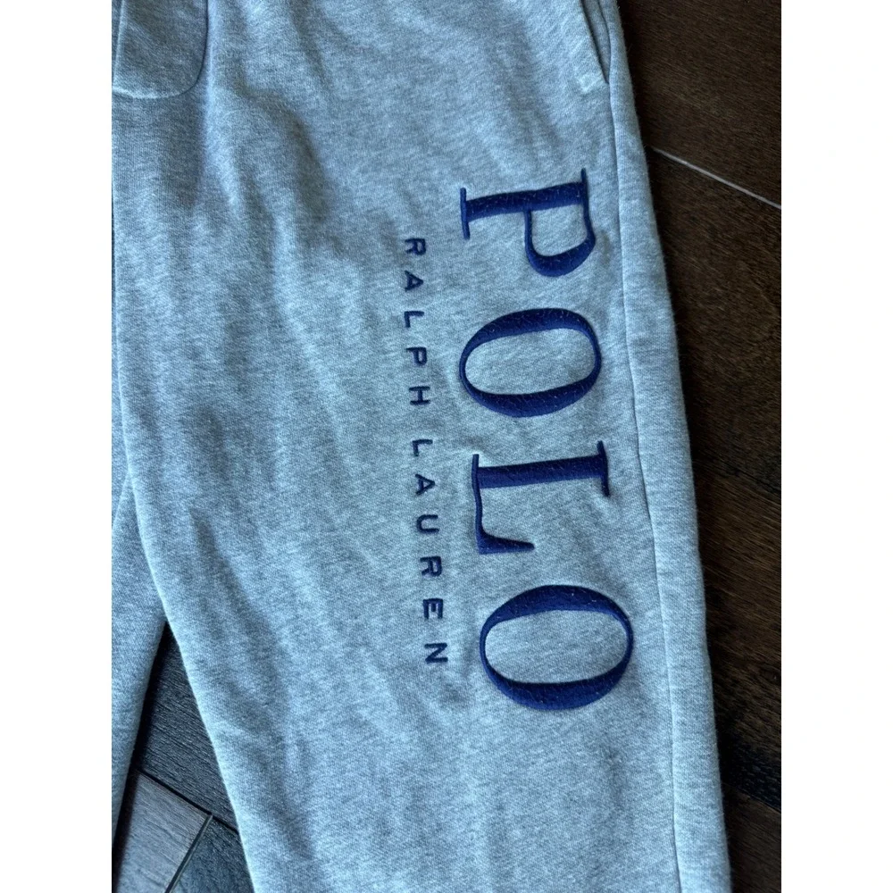 Polo Ralph Lauren Joggers Small Gray unisex Fleece Logo Sweatpants preppy sporty